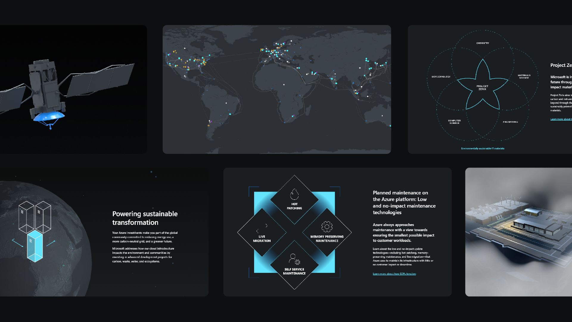 Satellites in the sky with mapping elements