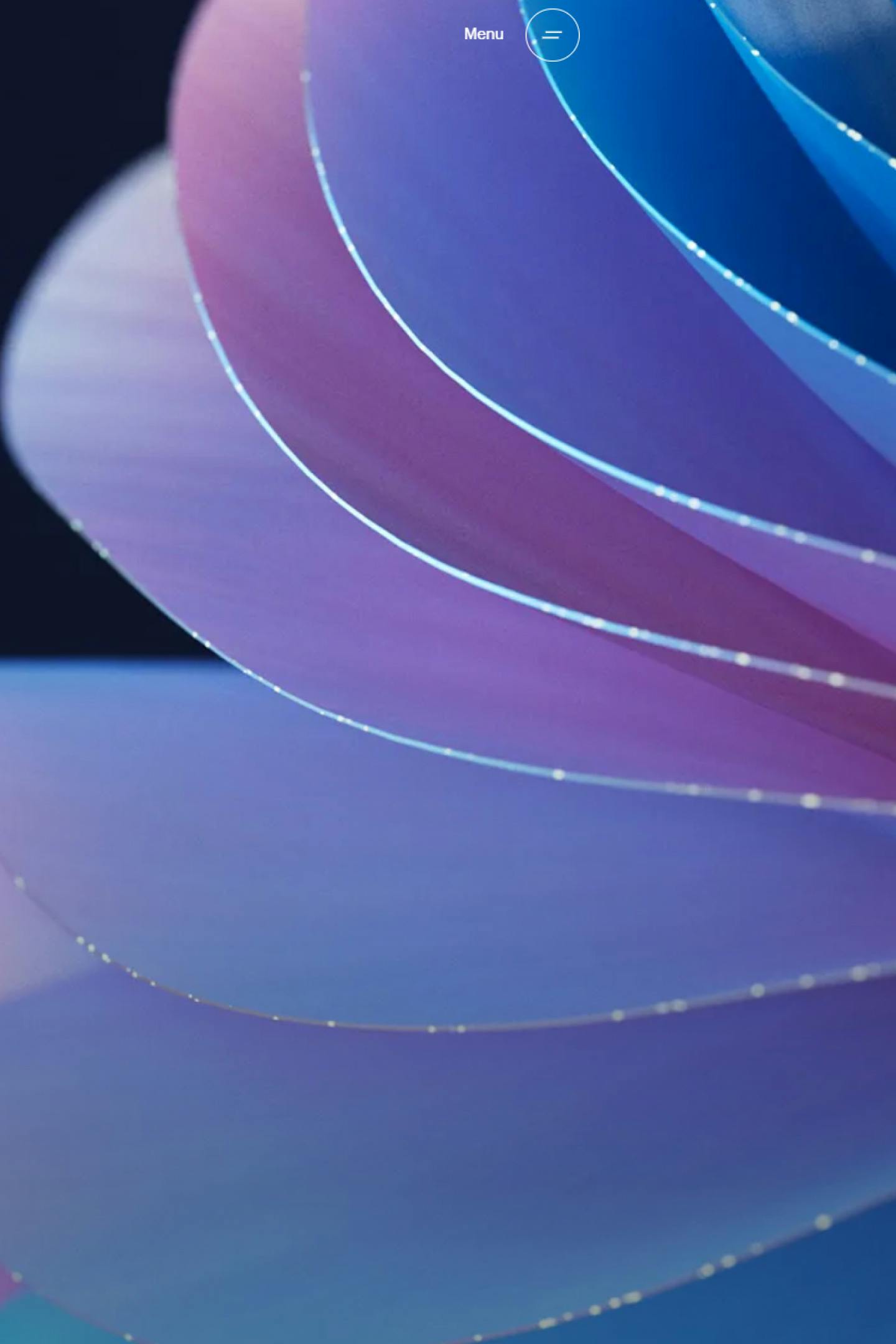 IMage of an abstract set of curved shapes layered vertically with smooth curves in different gradient colours of purple