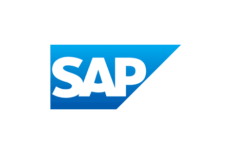 A SAP logo on a whitebackground