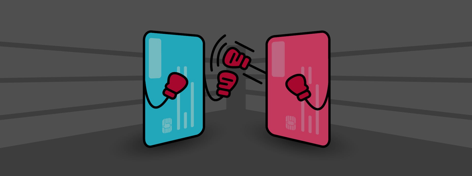 Illustration of two smartphones having a boxing match