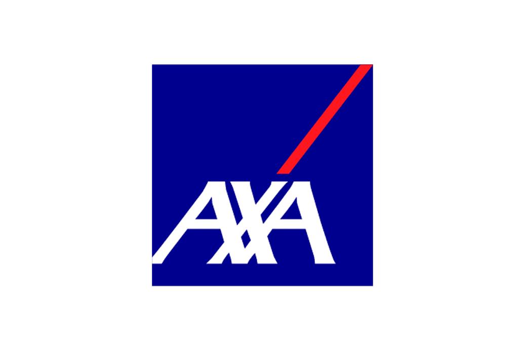 AXA logo in blue on a white background.