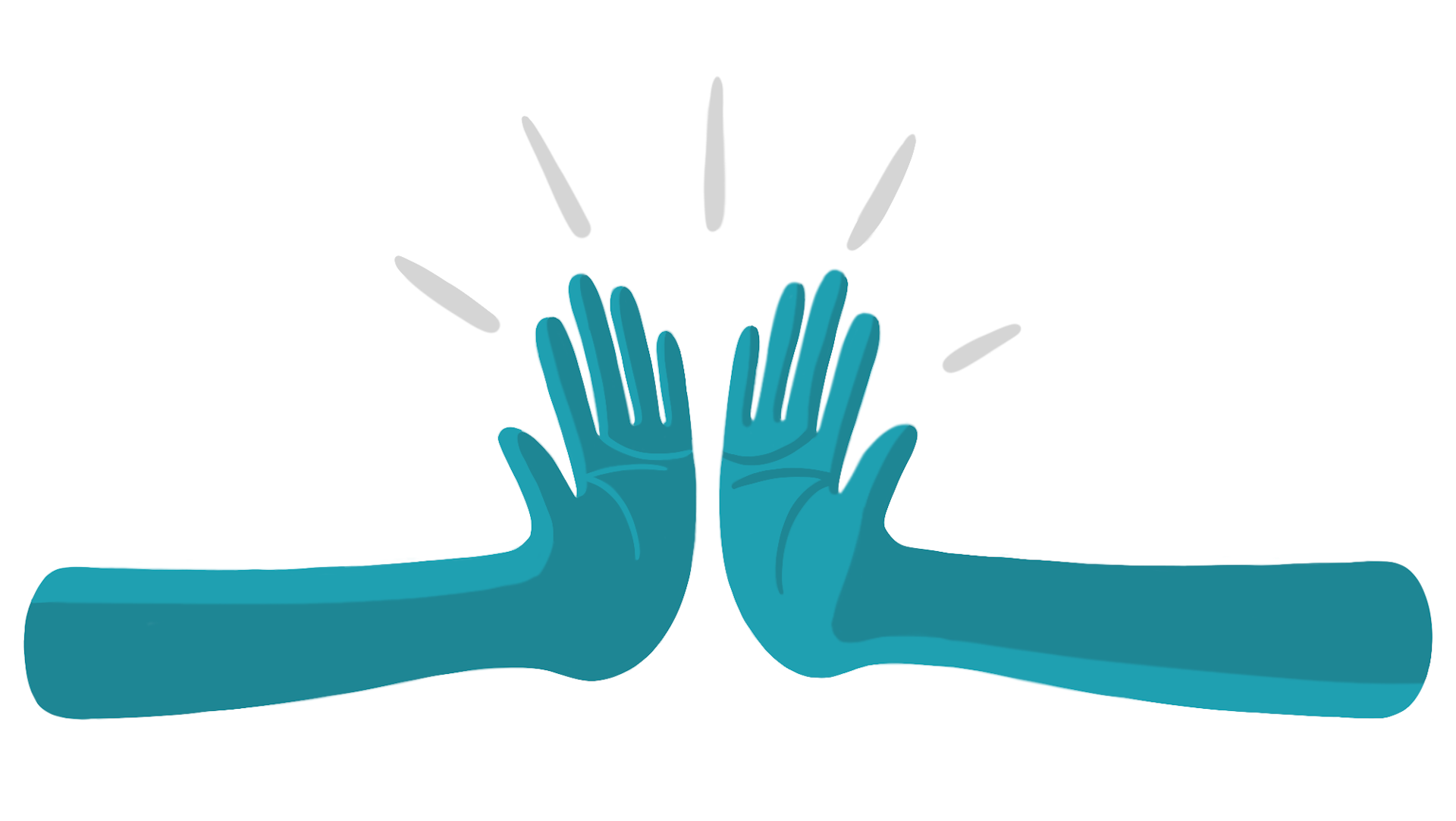 Illustration of two blue hands high fiving