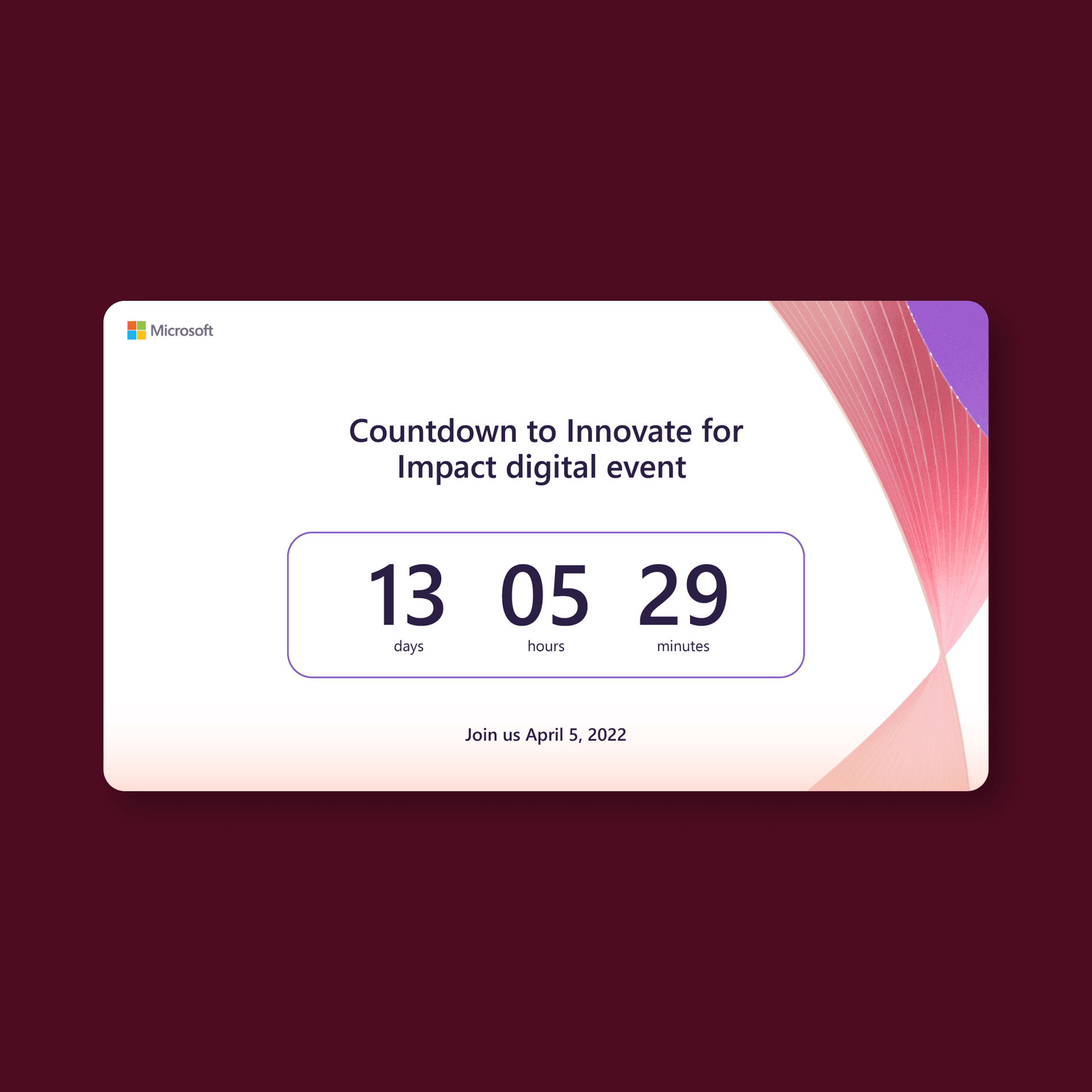 A Microsoft events date ticket  A Microsoft events date ticket