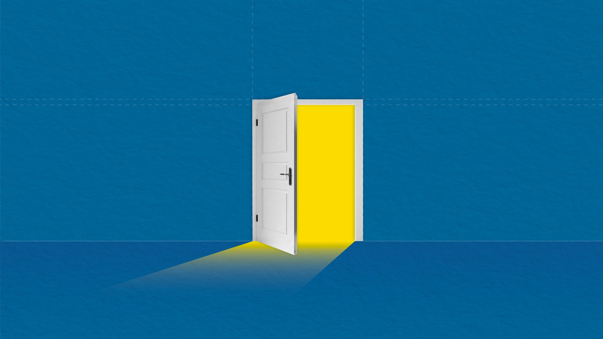 A door opening with light coming in from the crack. A door opening with light coming in from the crack.