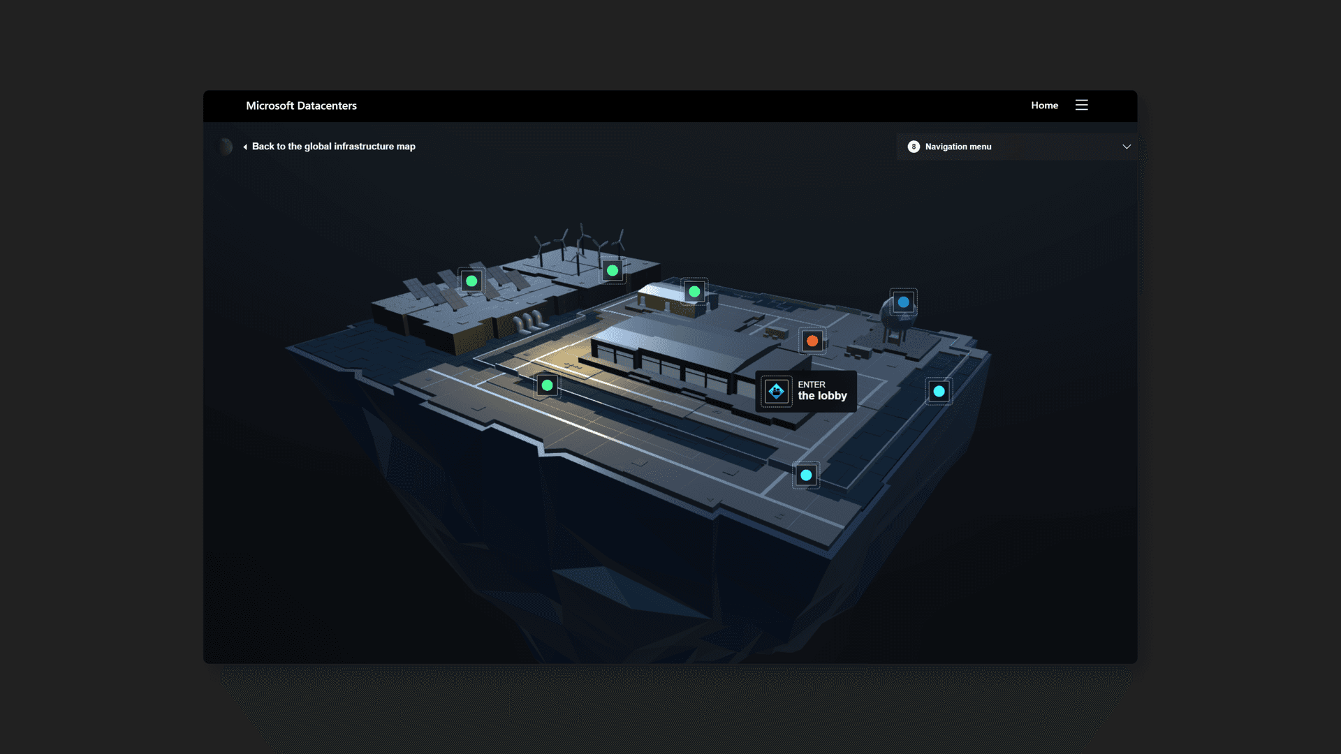 A isometric globe with blue lights  A isometric globe with blue lights