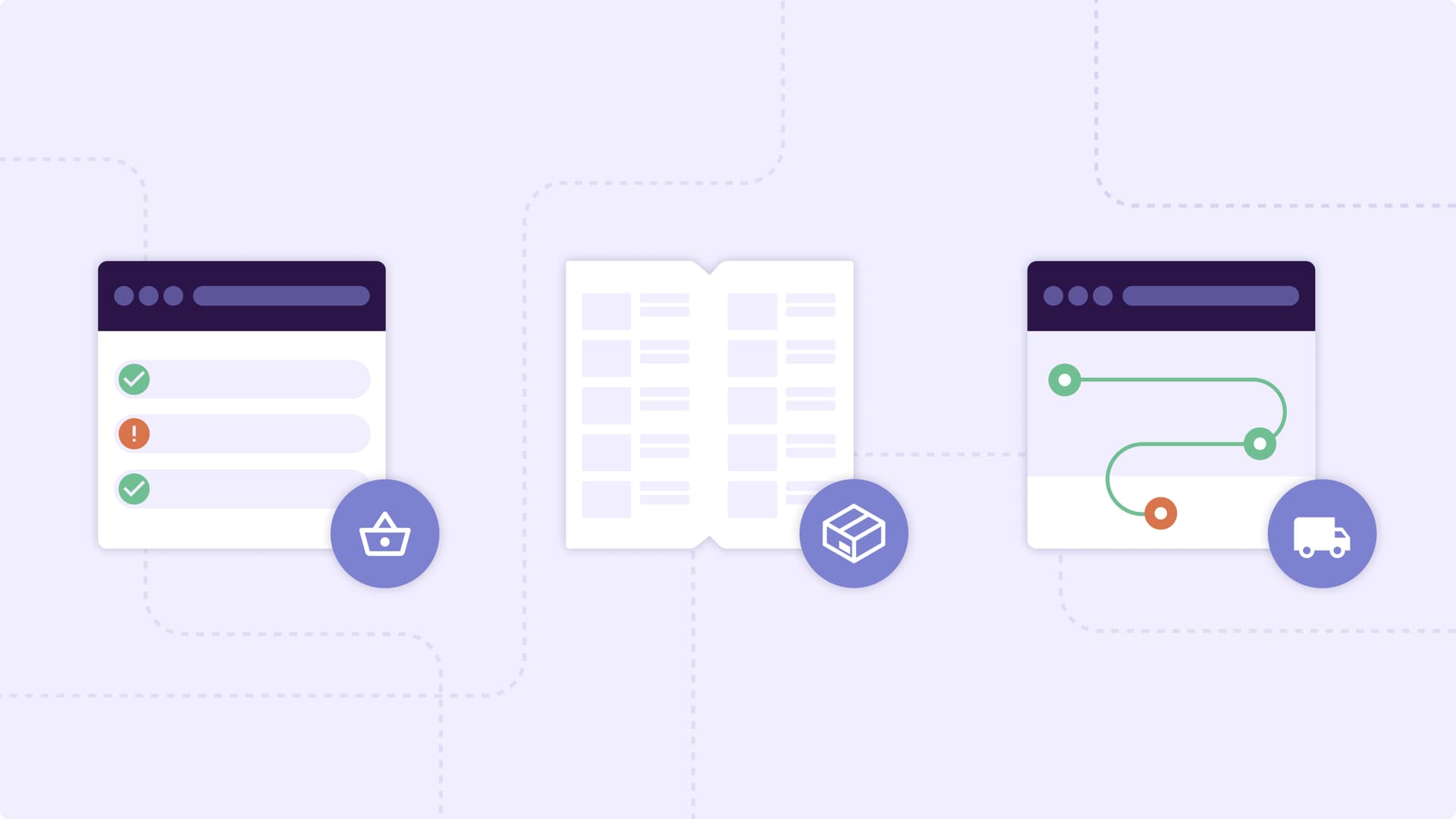 An illustration of a purchase flow. An illustration of a purchase flow.