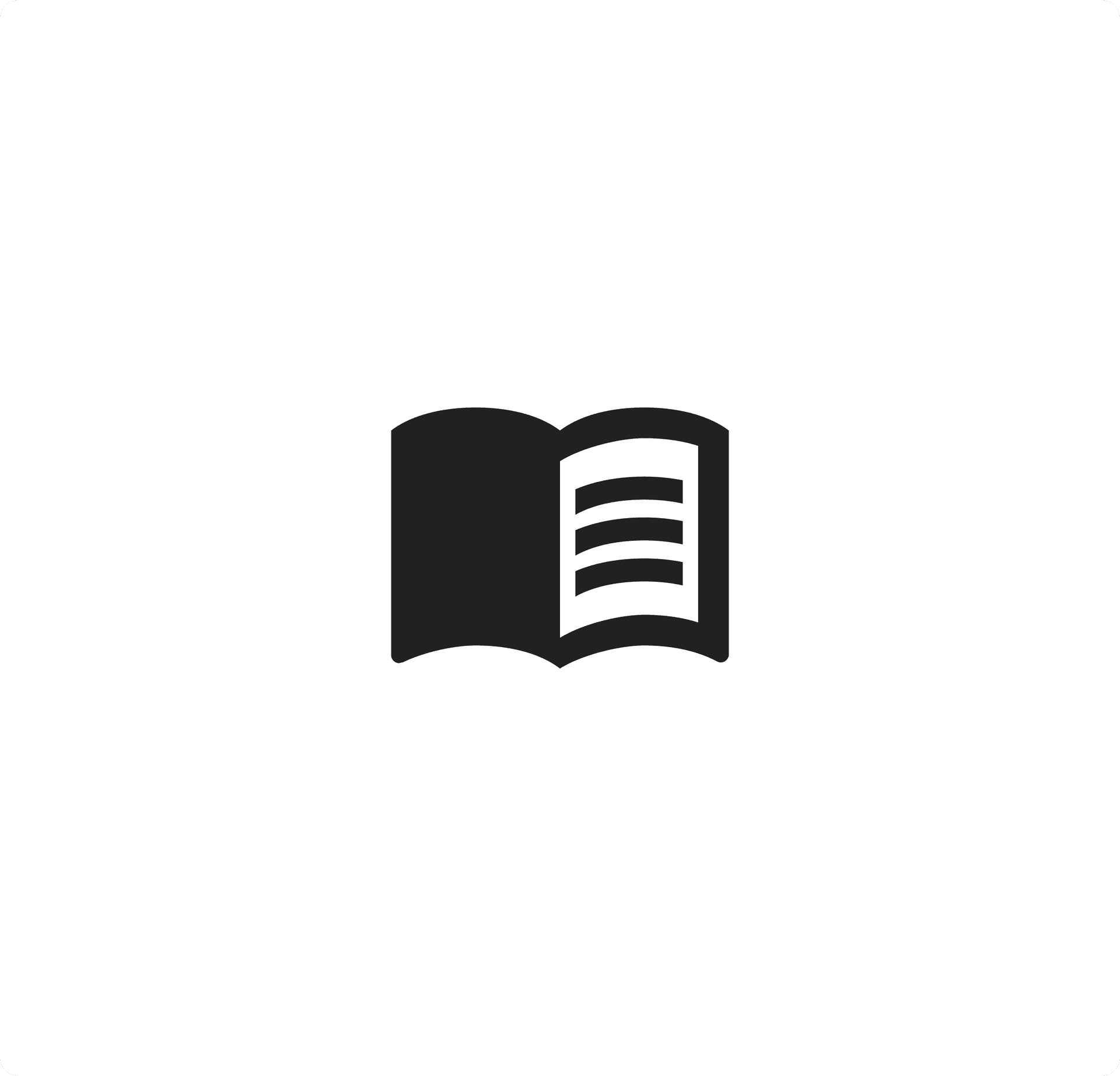 An icon of an open book. An icon of an open book.