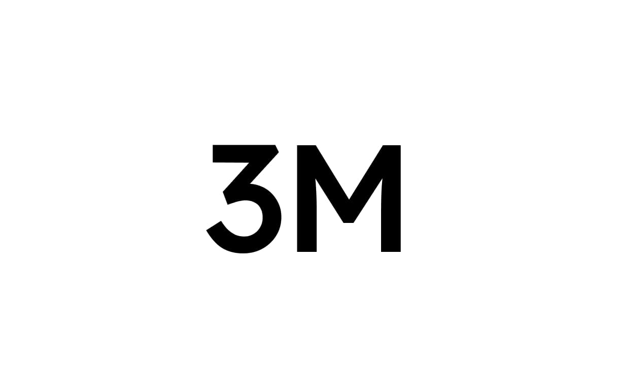 3M in black text on a white background 3M in black text on a white background