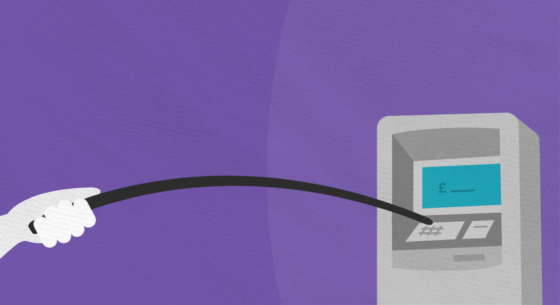 A person using a stick to touch a cash machine. A person using a stick to touch a cash machine.