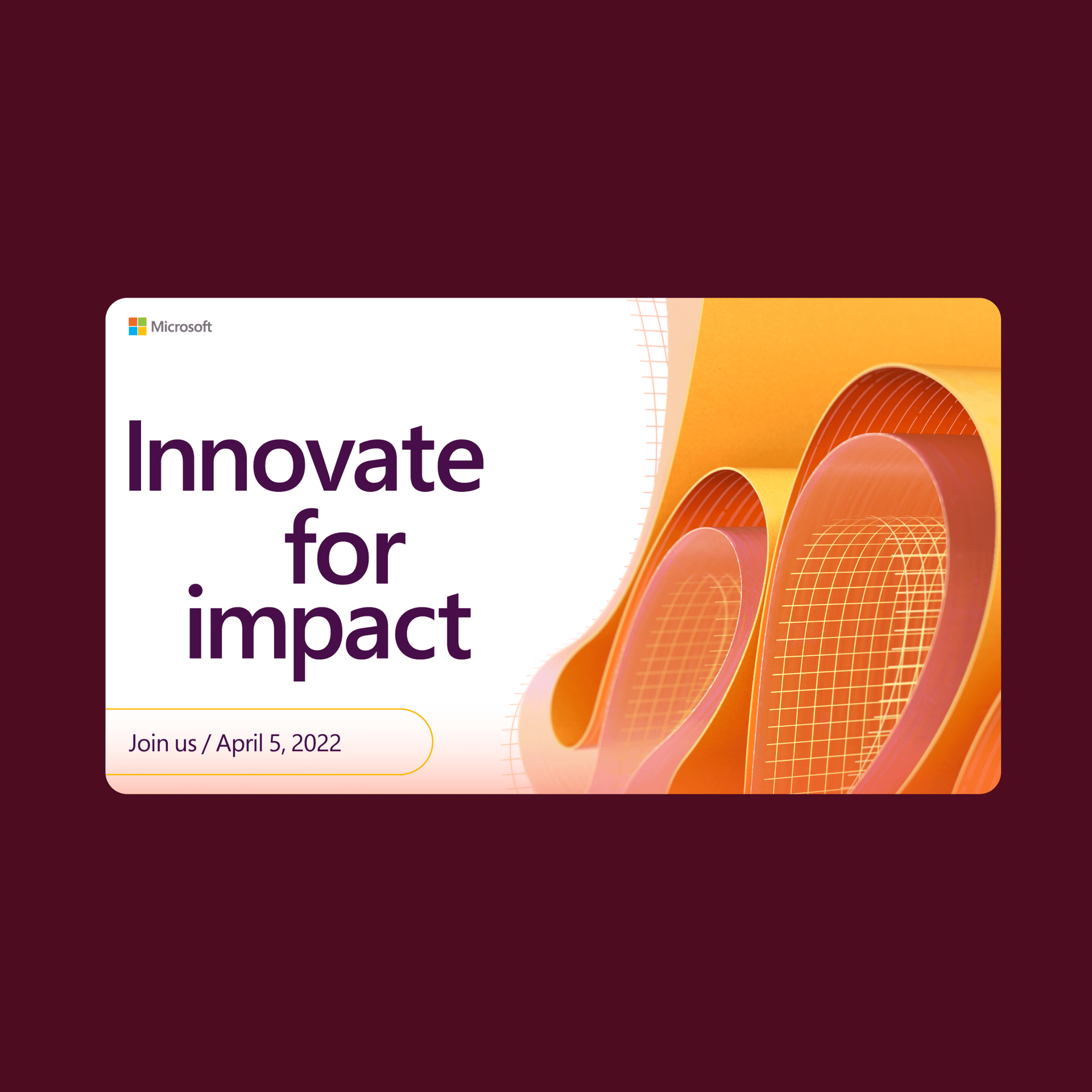 An events template using the brand identity  An events template using the brand identity