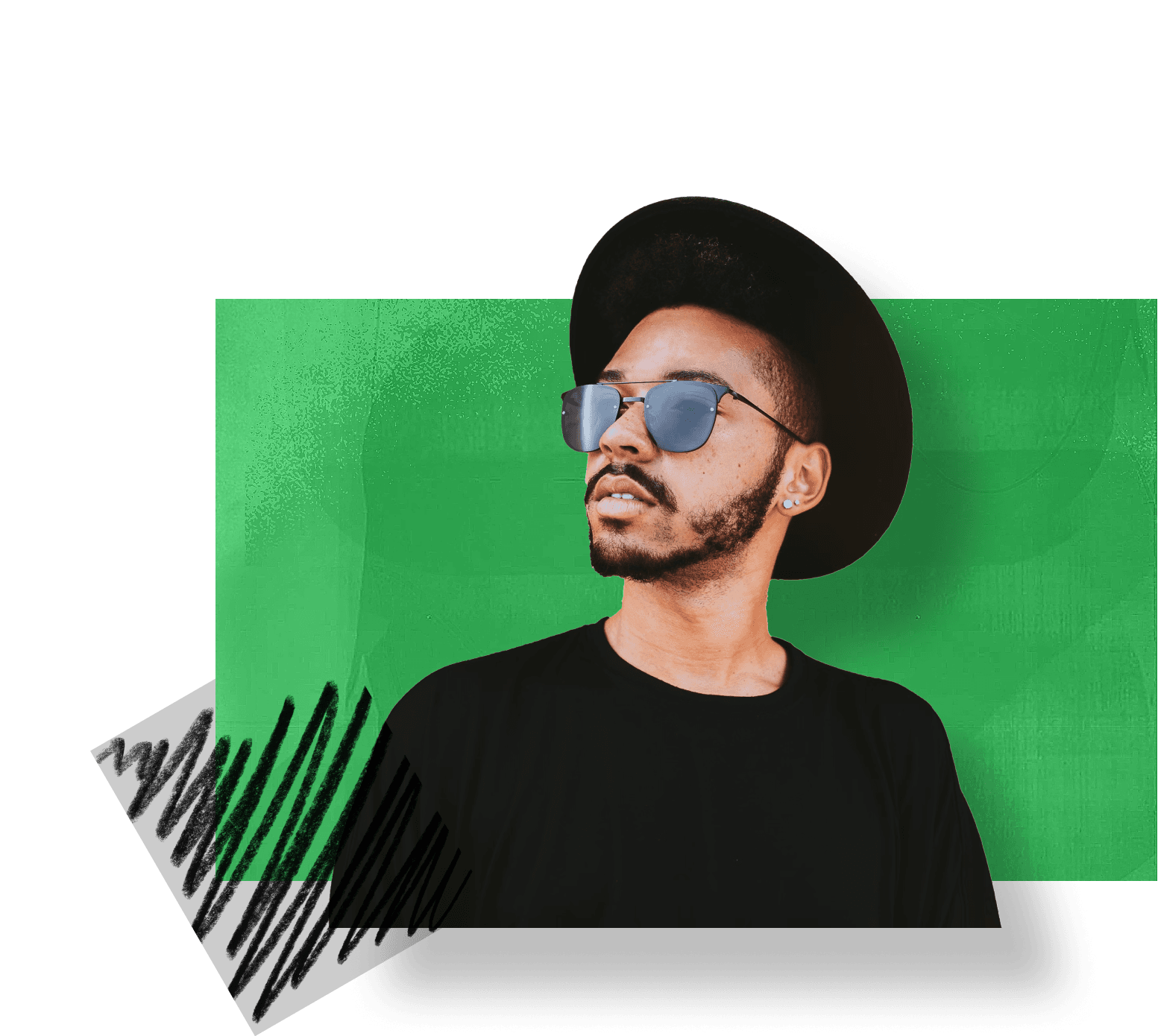 Image of a person wearing a hat. Image of a person wearing a hat.